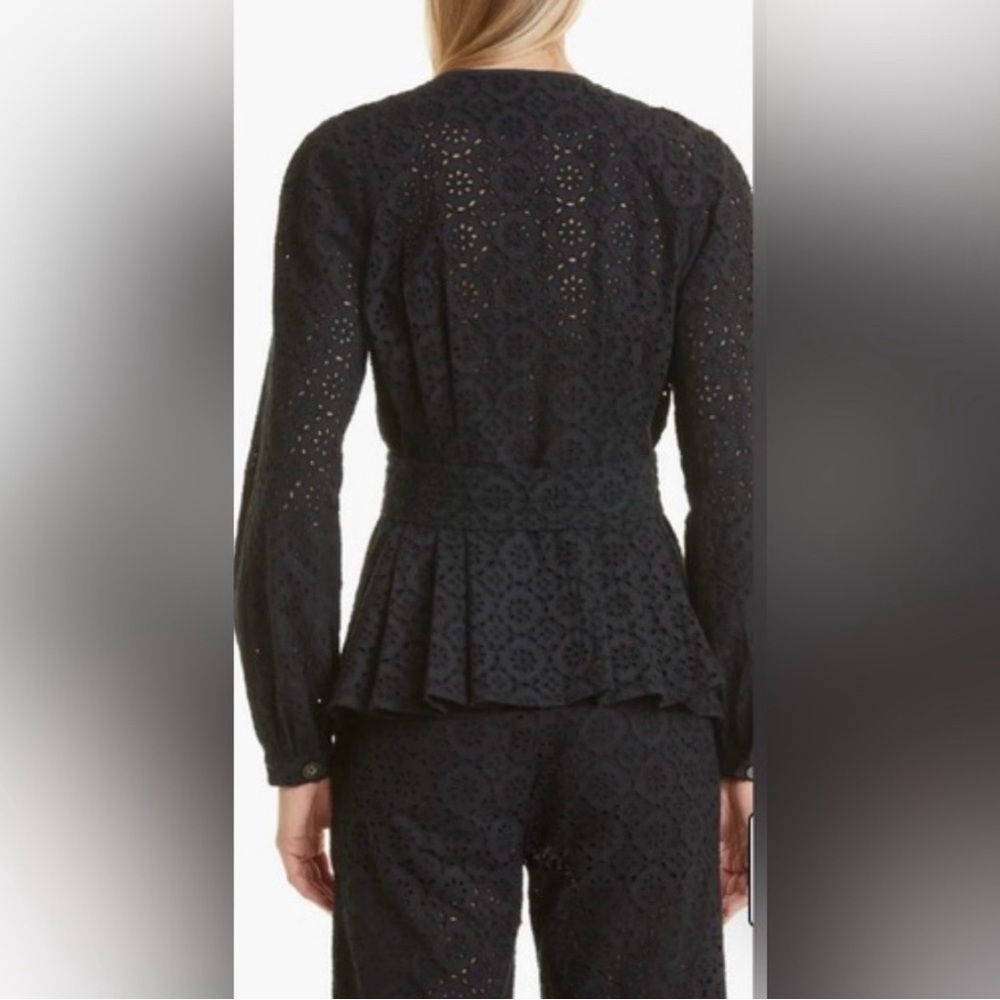 Veronica Beard Kapnos Eyelet Jacket - Black Size 2 - Picture 5 of 15